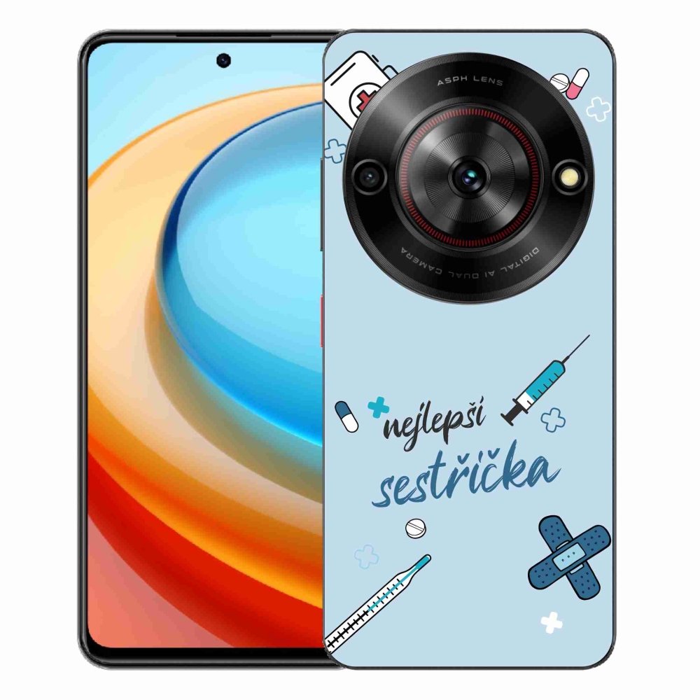 Gelový kryt mmCase na ZTE Blade A75 - nejlepší sestřička modré pozadí