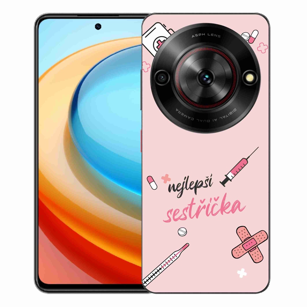 Gelový kryt mmCase na ZTE Blade A75 - nejlepší sestřička růžové pozadí