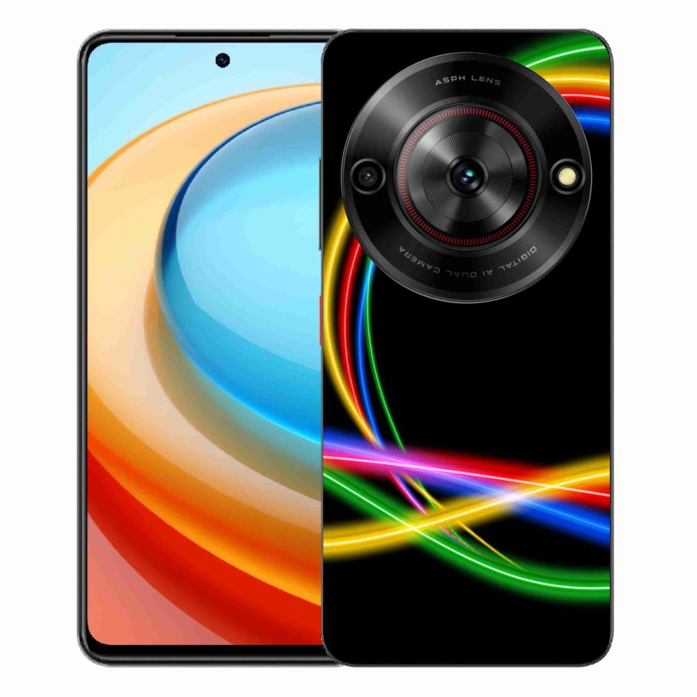 Gelový kryt mmCase na ZTE Blade A75 - neonové kruhy
