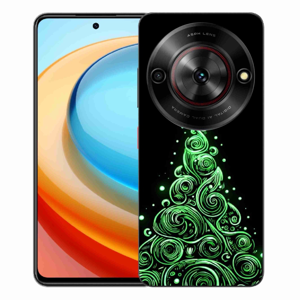 Gelový kryt mmCase na ZTE Blade A75 - neonový vánoční stromek 3