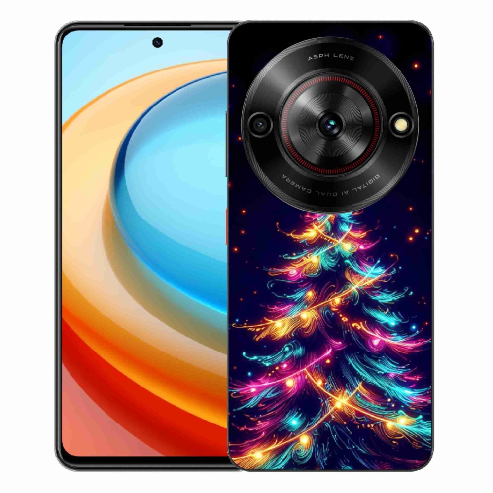 Gelový kryt mmCase na ZTE Blade A75 - neonový vánoční stromek