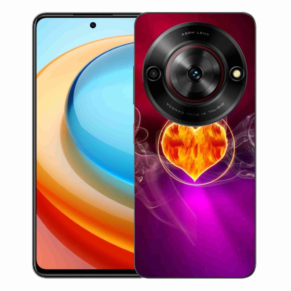 Gelový kryt mmCase na ZTE Blade A75 - ohnivé srdce