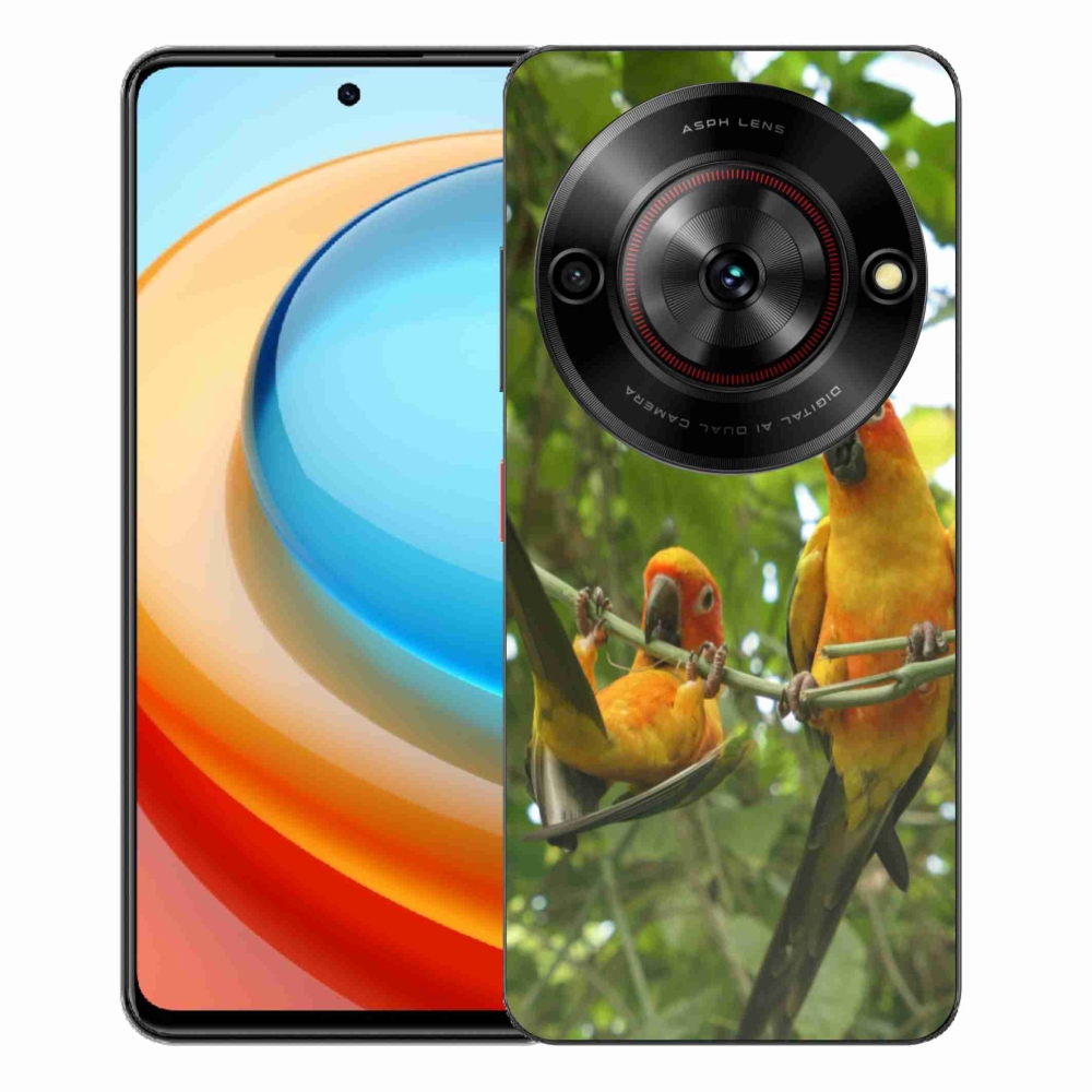 Gelový kryt mmCase na ZTE Blade A75 - papoušci aratingy