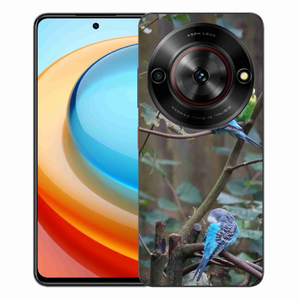 Gelový kryt mmCase na ZTE Blade A75 - papoušci na větvi