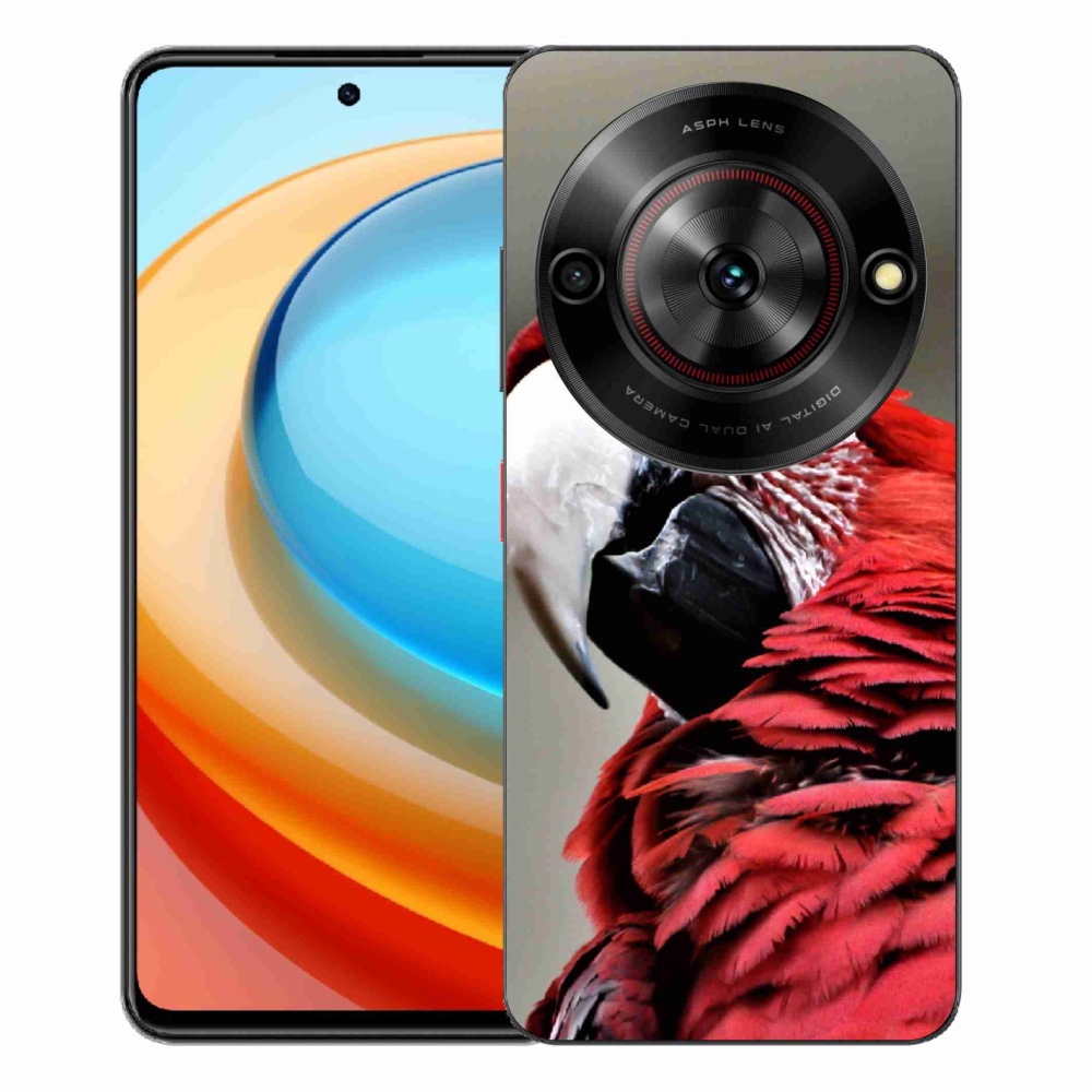 Gelový kryt mmCase na ZTE Blade A75 - papoušek ara červený