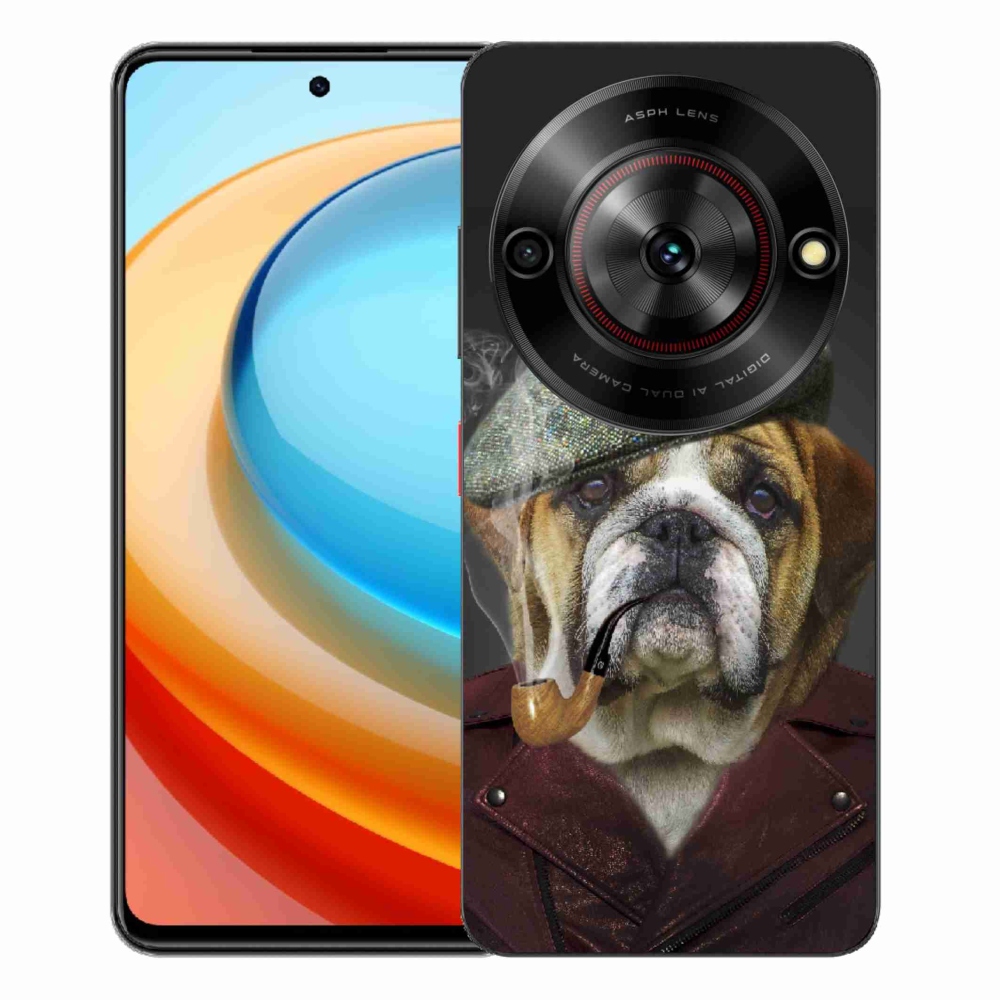 Gelový kryt mmCase na ZTE Blade A75 - pes s fajfkou