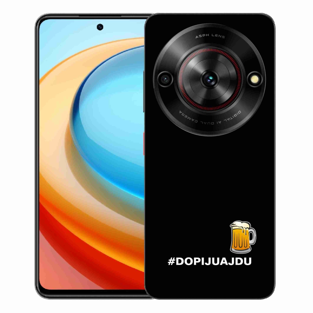 Gelový kryt mmCase na ZTE Blade A75 - pivní motiv 1 černé pozadí