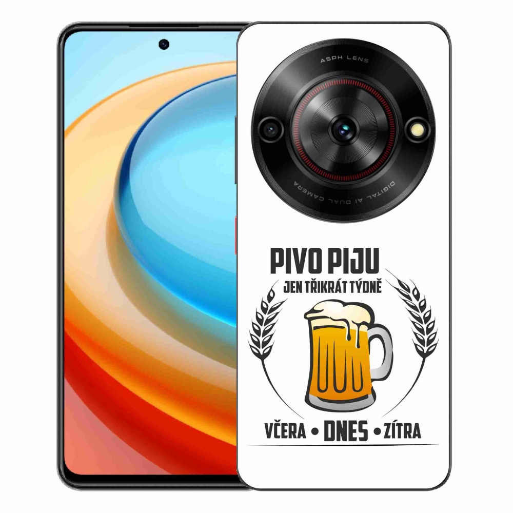 Gelový kryt mmCase na ZTE Blade A75 - pivní motiv bílé pozadí