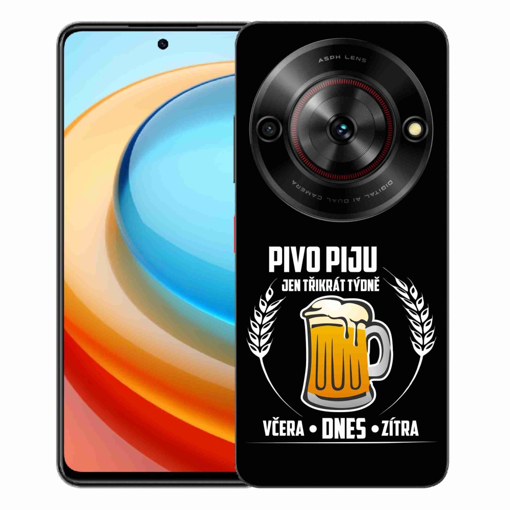 Gelový kryt mmCase na ZTE Blade A75 - pivní motiv černé pozadí
