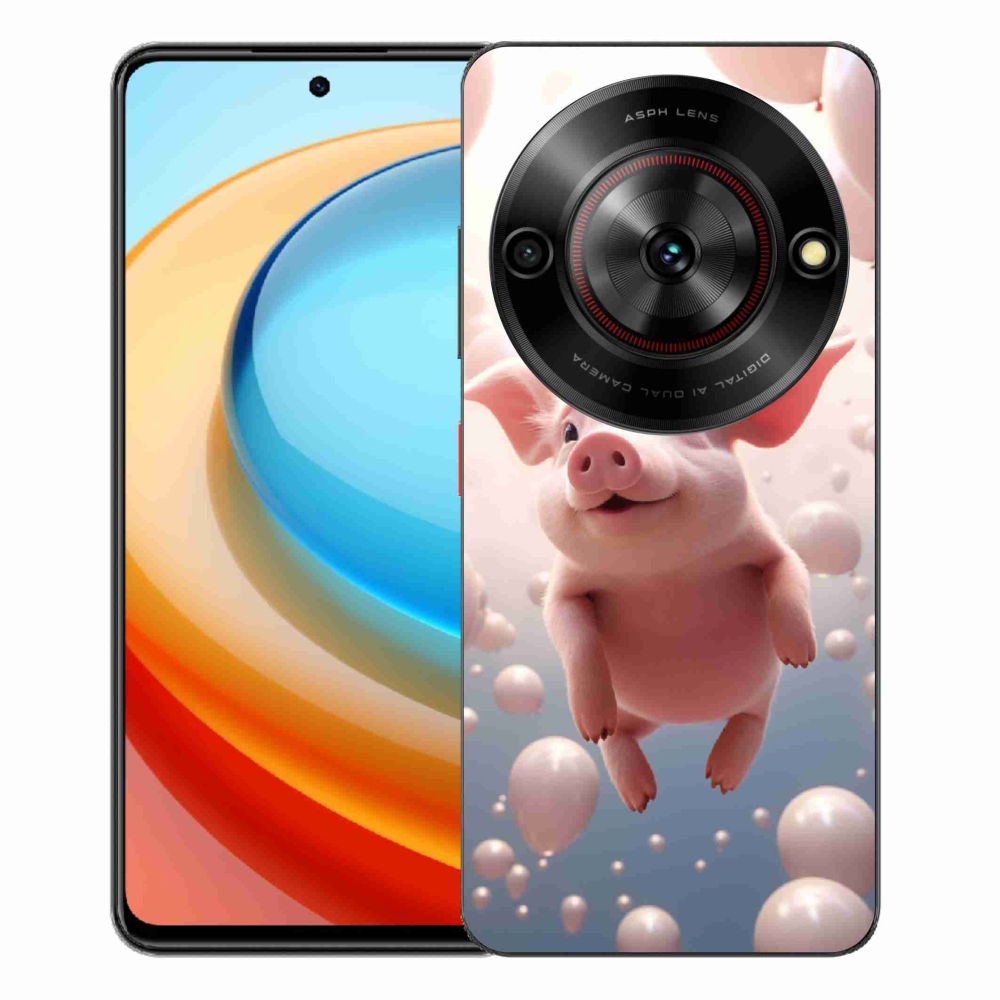 Gelový kryt mmCase na ZTE Blade A75 - prasátko s balónky