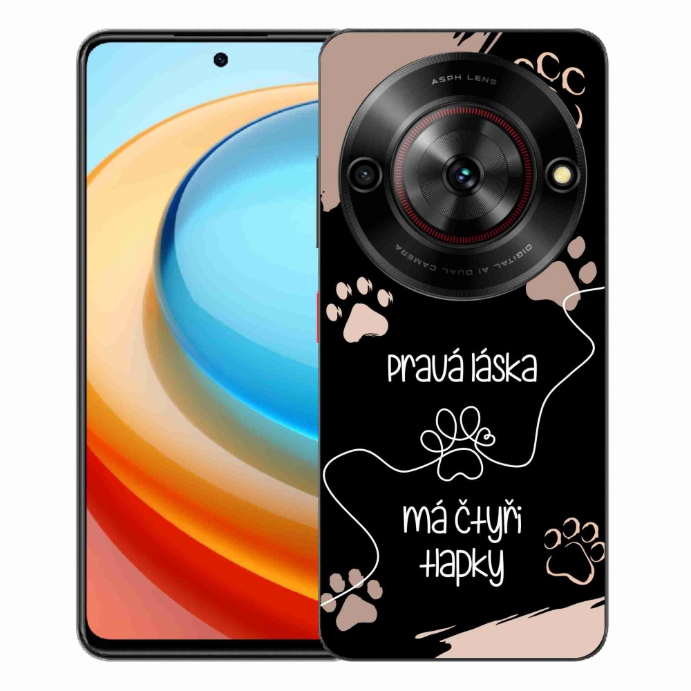 Gelový kryt mmCase na ZTE Blade A75 - psí motiv 1 černé pozadí