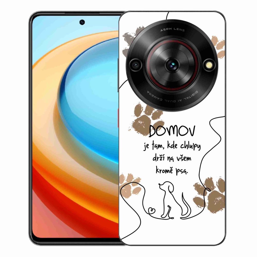 Gelový kryt mmCase na ZTE Blade A75 - psí motiv bílé pozadí