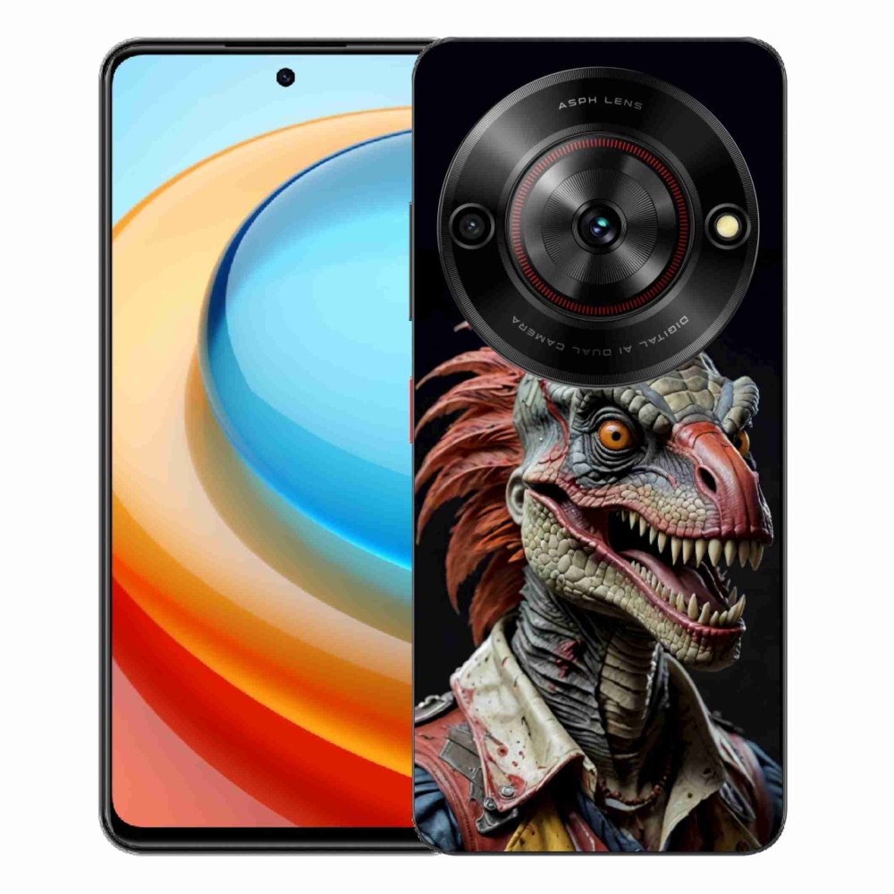 Gelový kryt mmCase na ZTE Blade A75 - punk dinosaurus