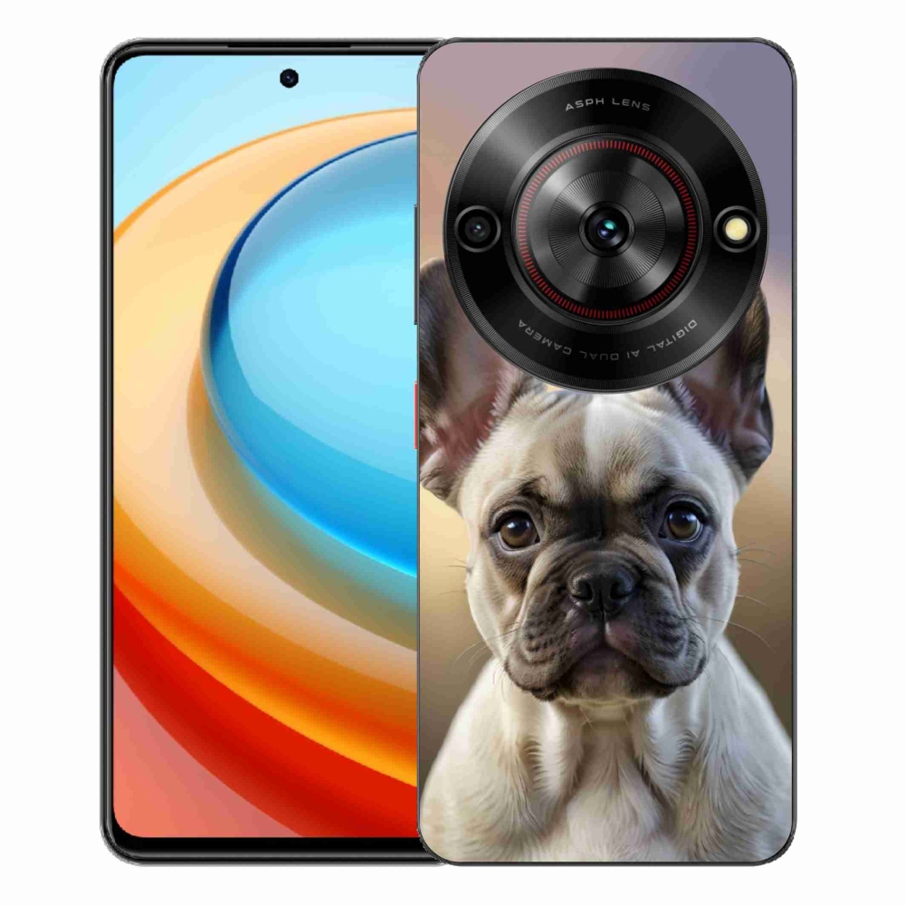 Gelový kryt mmCase na ZTE Blade A75 - roztomilý francouzský buldoček
