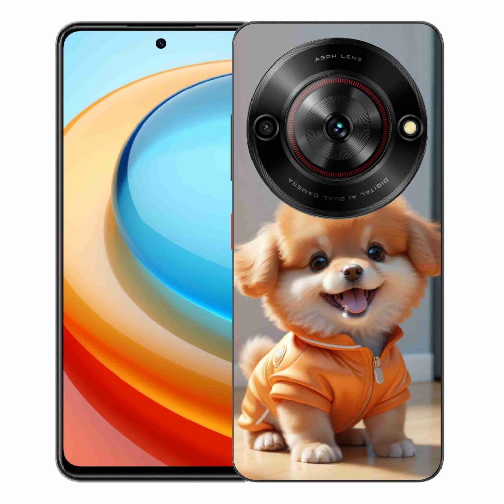 Gelový kryt mmCase na ZTE Blade A75 - roztomilý pomeranian v mikině
