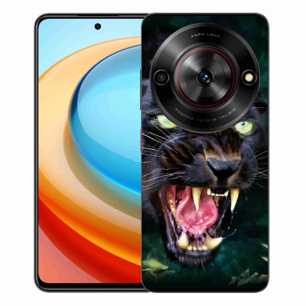 Gelový kryt mmCase na ZTE Blade A75 - rozzuřený černý panter