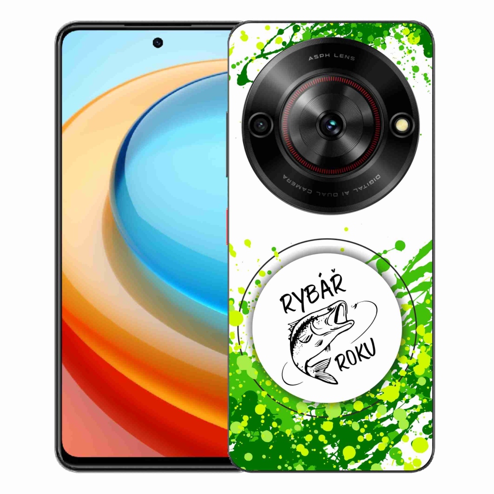 Gelový kryt mmCase na ZTE Blade A75 - rybář roku bílé pozadí