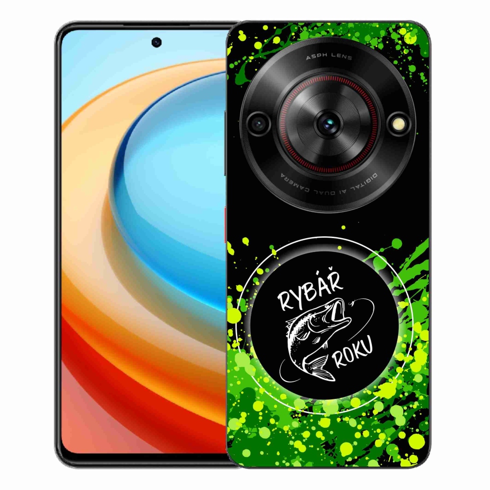 Gelový kryt mmCase na ZTE Blade A75 - rybář roku černé pozadí