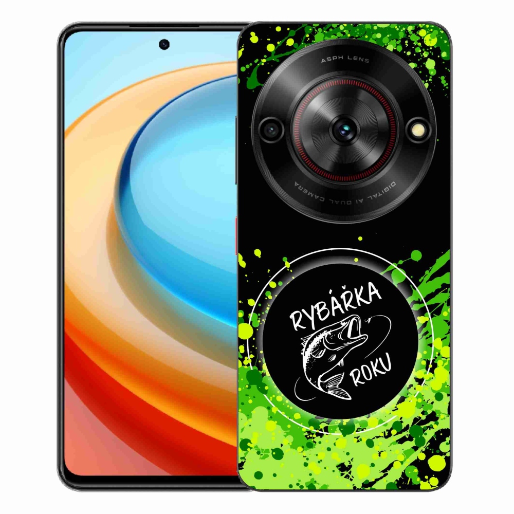 Gelový kryt mmCase na ZTE Blade A75 - rybářka roku černé pozadí
