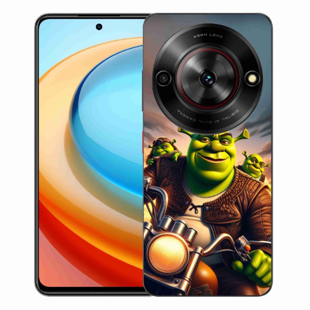Gelový kryt mmCase na ZTE Blade A75 - shrek na motorce
