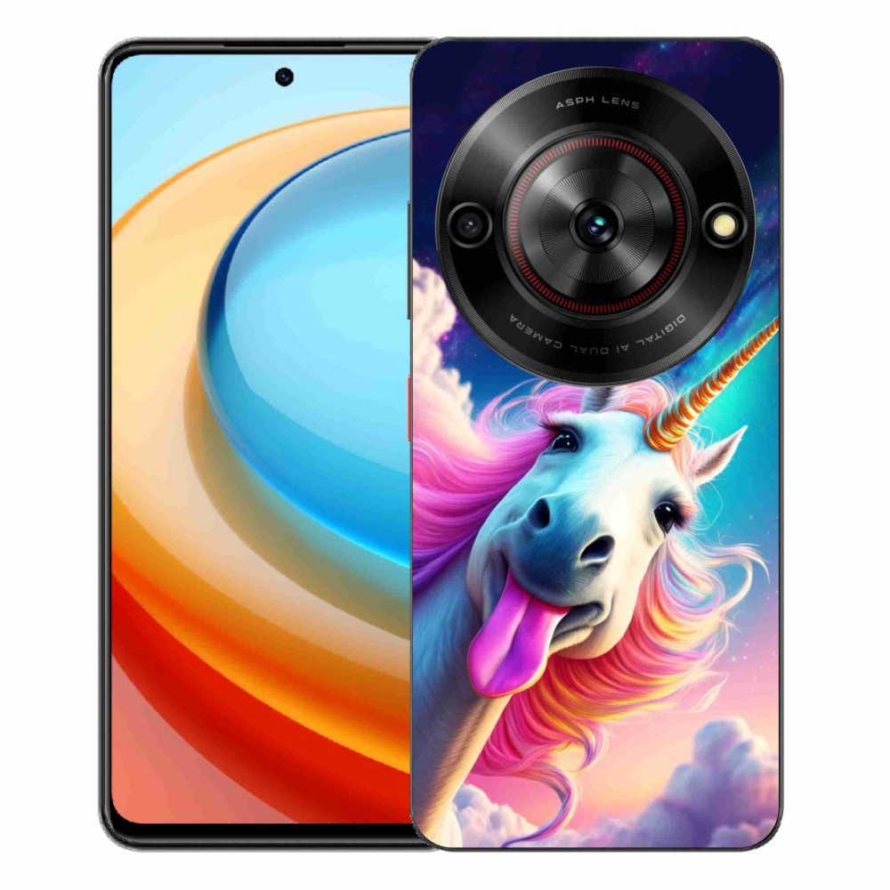Gelový kryt mmCase na ZTE Blade A75 - šílený jednorožec
