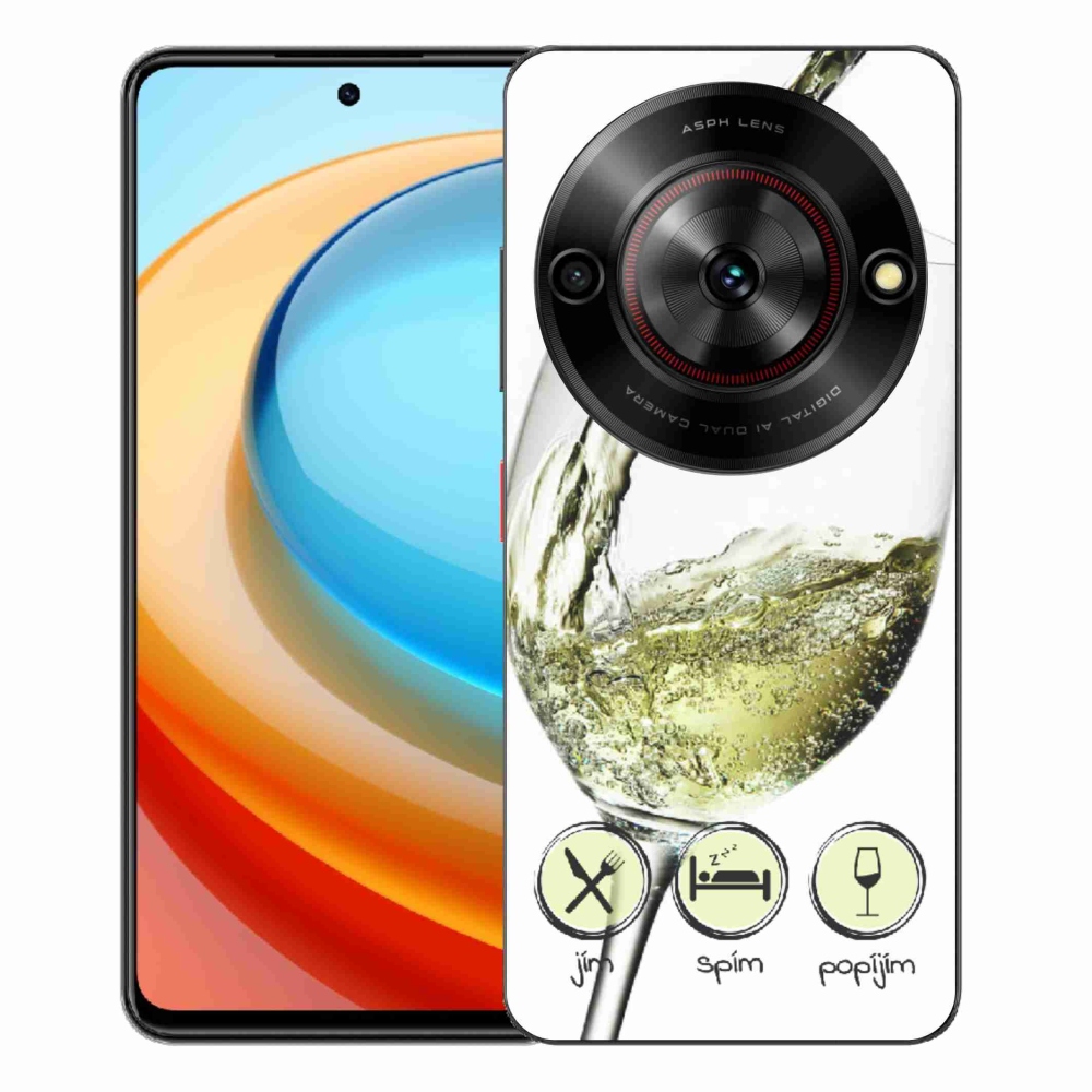 Gelový kryt mmCase na ZTE Blade A75 - sklenička vína bílé