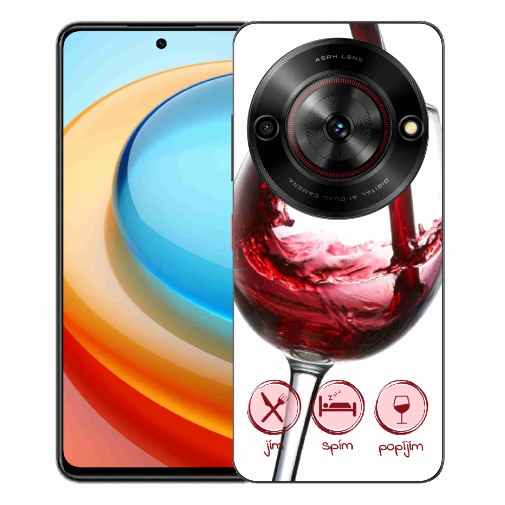 Gelový kryt mmCase na ZTE Blade A75 - sklenička vína červené
