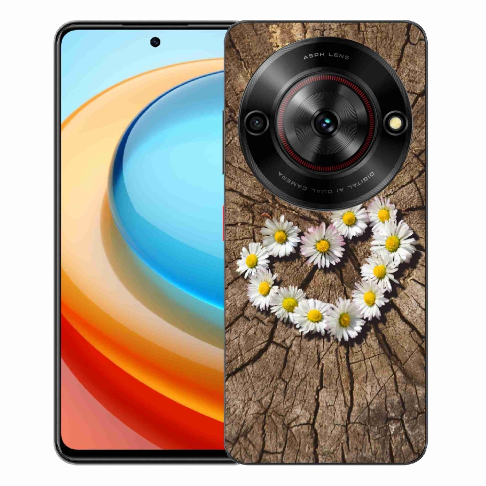Gelový kryt mmCase na ZTE Blade A75 - srdce z kopretin