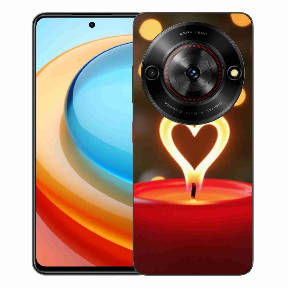 Gelový kryt mmCase na ZTE Blade A75 - srdce z plamene