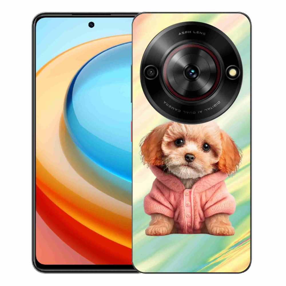 Gelový kryt mmCase na ZTE Blade A75 - štěně ve svetru