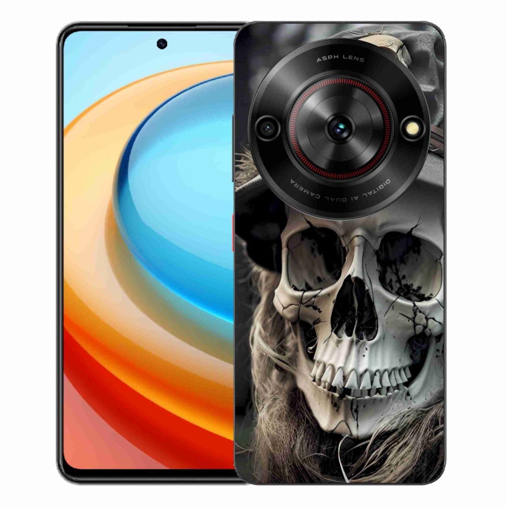 Gelový kryt mmCase na ZTE Blade A75 - temná lebka