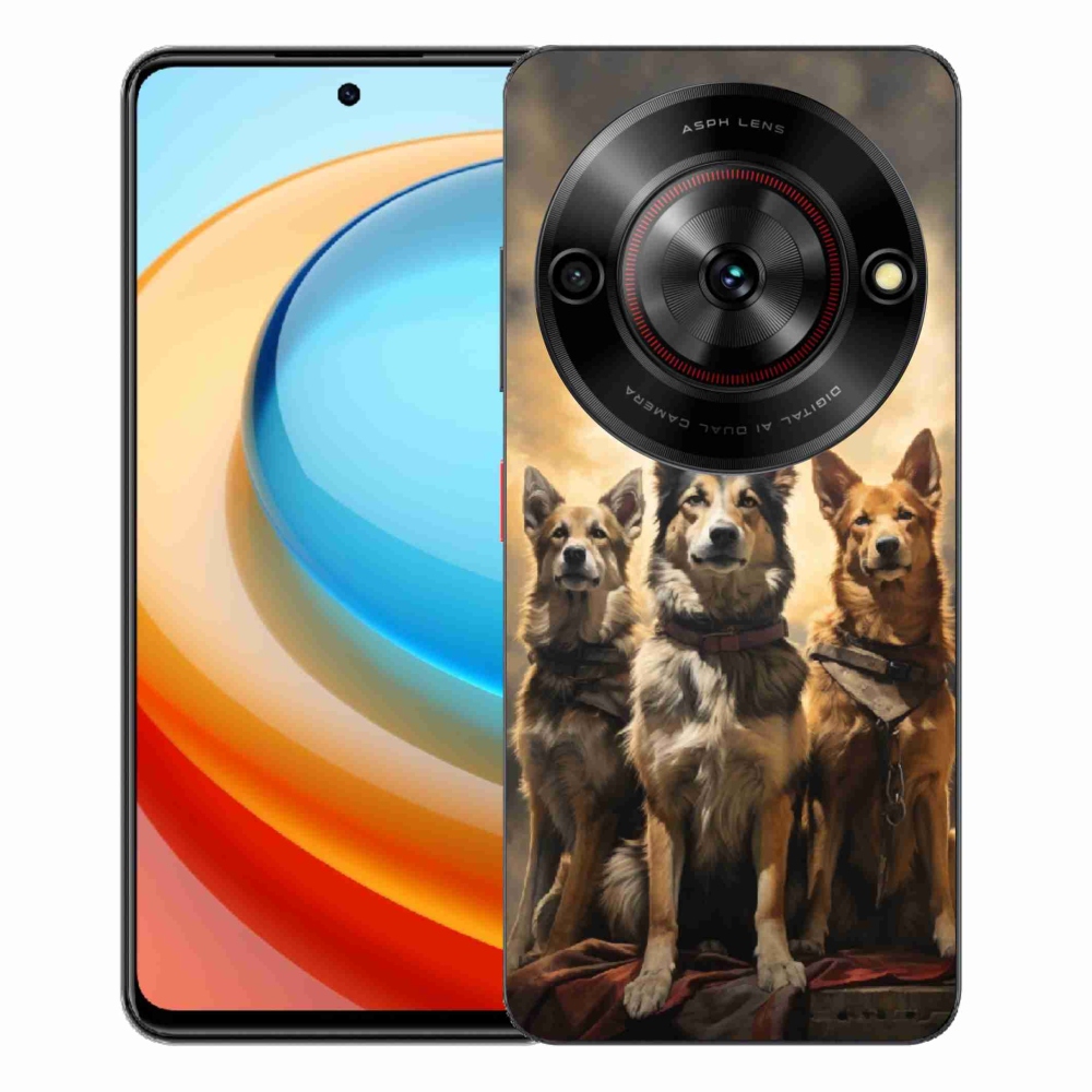 Gelový kryt mmCase na ZTE Blade A75 - tři psi