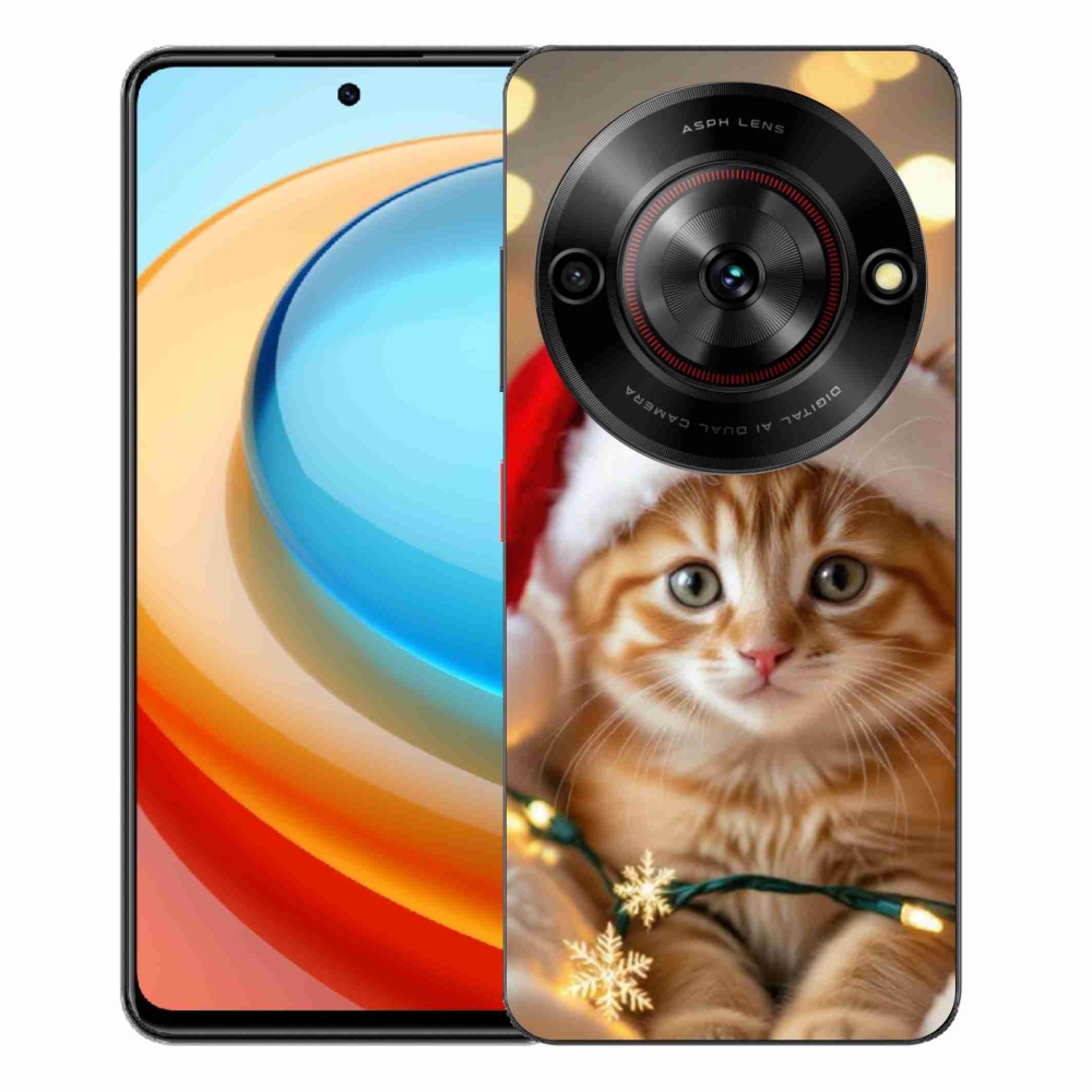 Gelový kryt mmCase na ZTE Blade A75 - vánoční kotě
