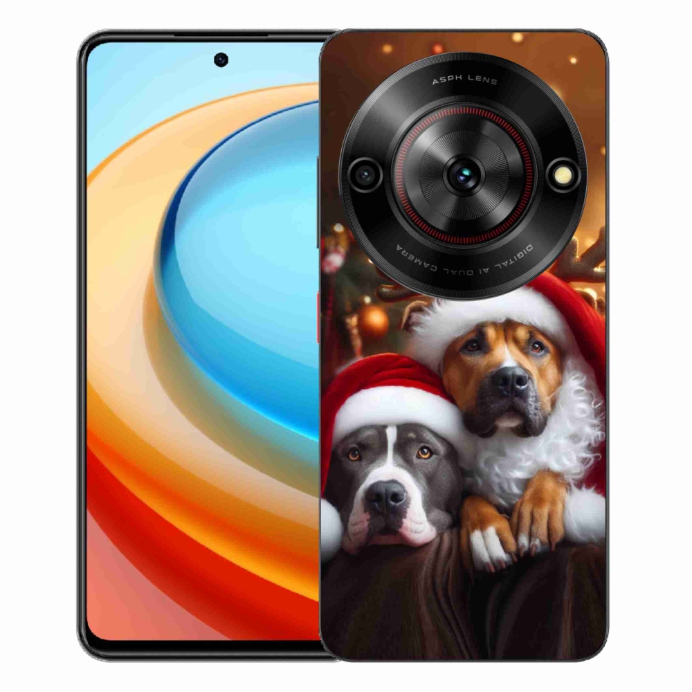 Gelový kryt mmCase na ZTE Blade A75 - vánoční psi