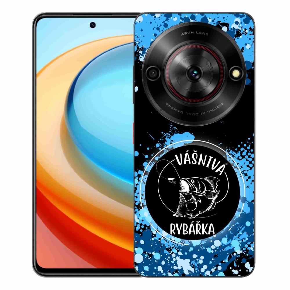Gelový kryt mmCase na ZTE Blade A75 - vášnivá rybářka černé pozadí