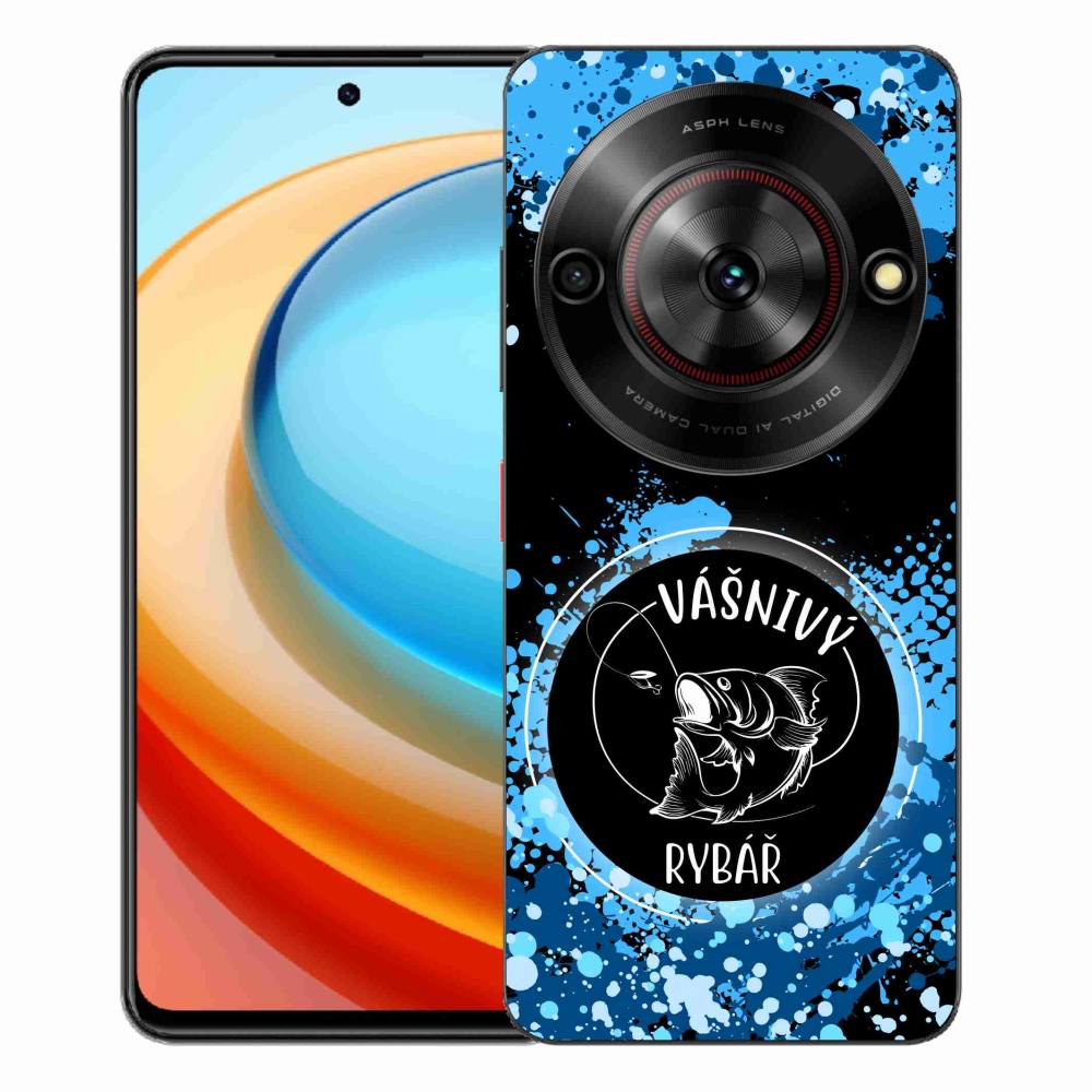 Gelový kryt mmCase na ZTE Blade A75 - vášnivý rybář černé pozadí