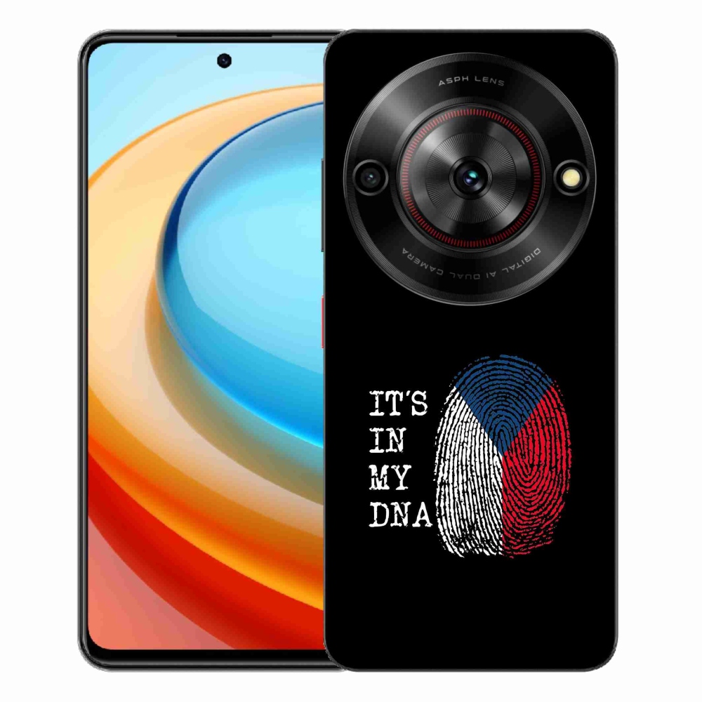 Gelový kryt mmCase na ZTE Blade A75 - vlajka otisk prstu černé pozadí