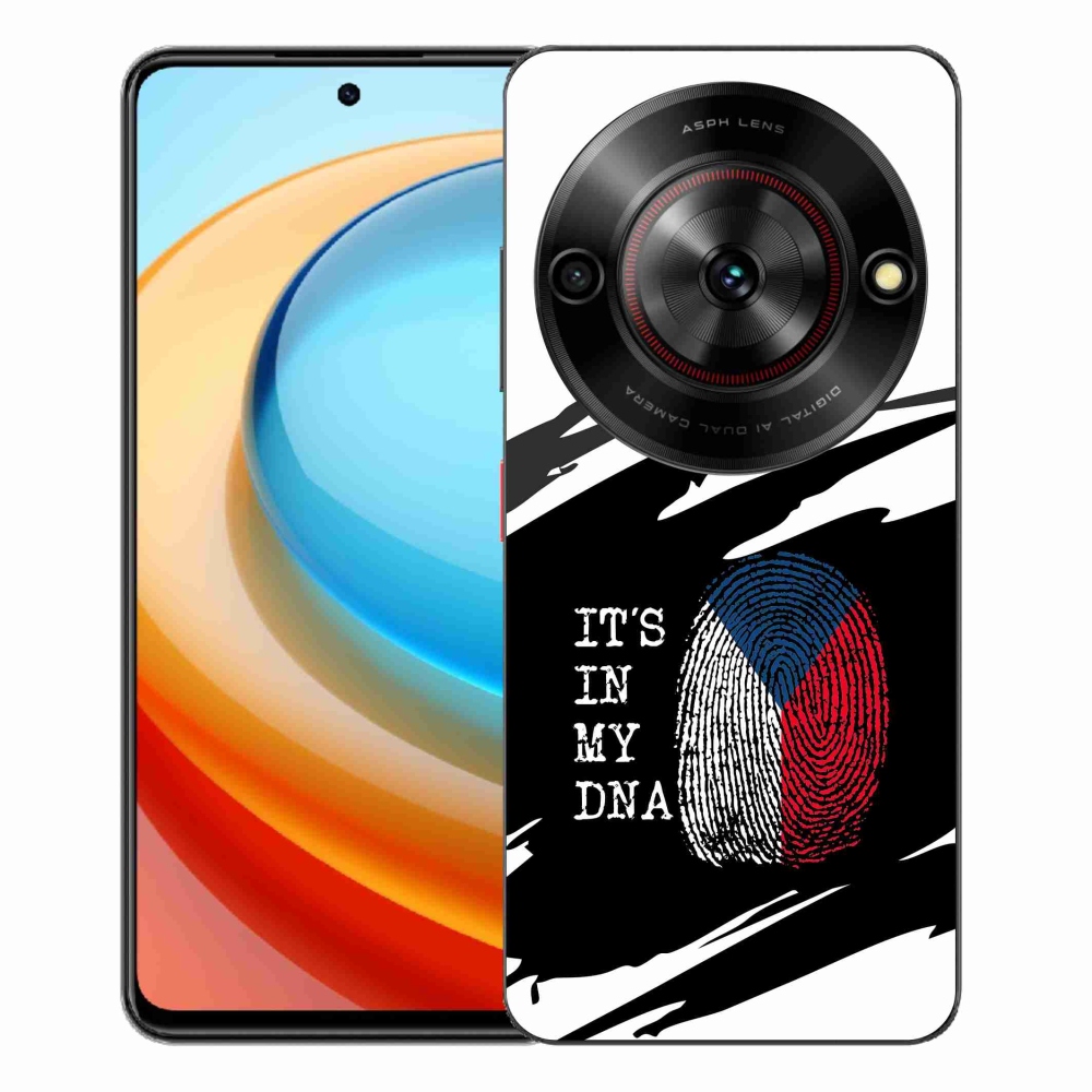 Gelový kryt mmCase na ZTE Blade A75 - vlajka otisk prstu černobílé pozadí