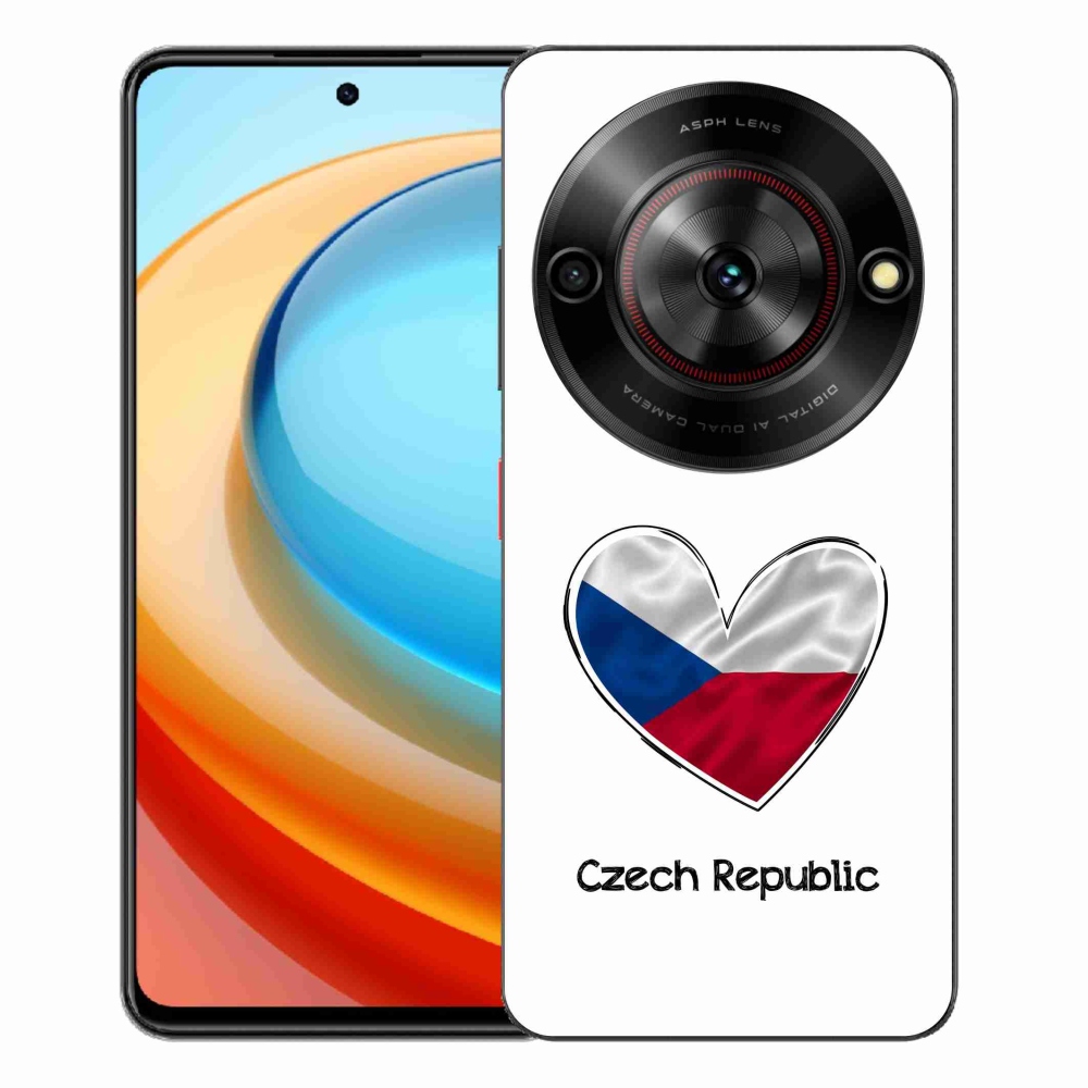 Gelový kryt mmCase na ZTE Blade A75 - vlajka srdce bílé pozadí