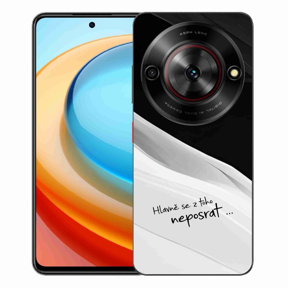 Gelový kryt mmCase na ZTE Blade A75 - vtipný text 13 bíločerné pozadí