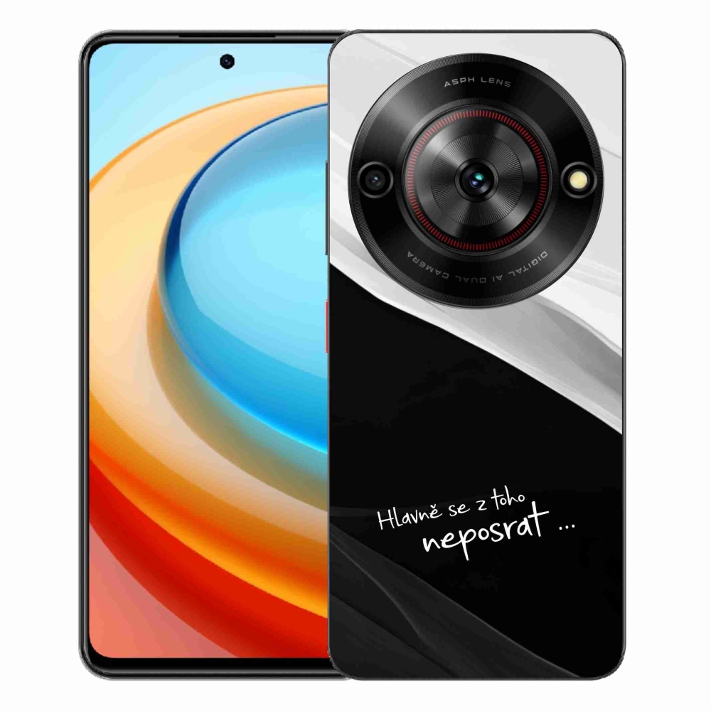 Gelový kryt mmCase na ZTE Blade A75 - vtipný text 13 černobílé pozadí