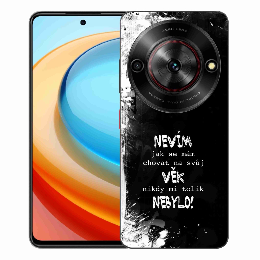 Gelový kryt mmCase na ZTE Blade A75 - vtipný text 14 černé pozadí