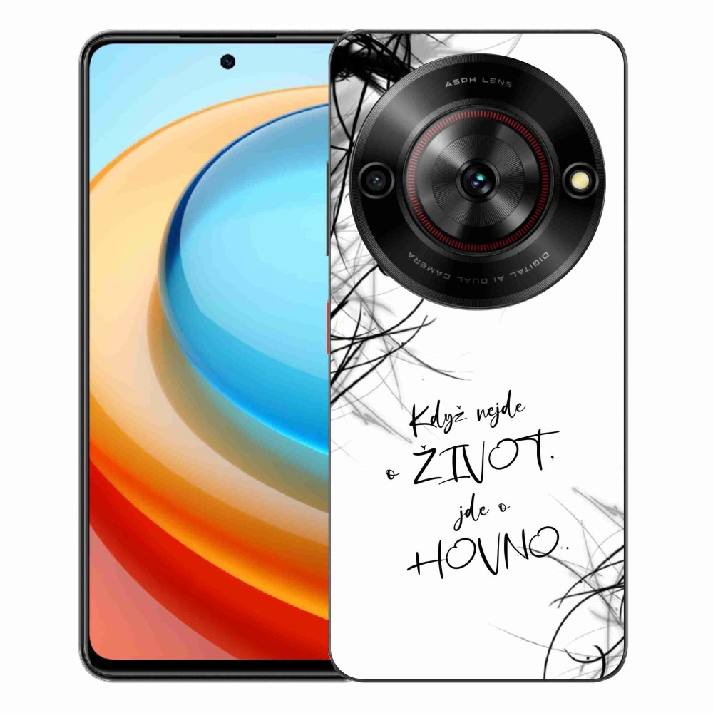 Gelový kryt mmCase na ZTE Blade A75 - vtipný text 16 bílé pozadí