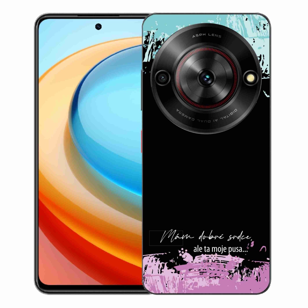 Gelový kryt mmCase na ZTE Blade A75 - vtipný text 3 černé pozadí