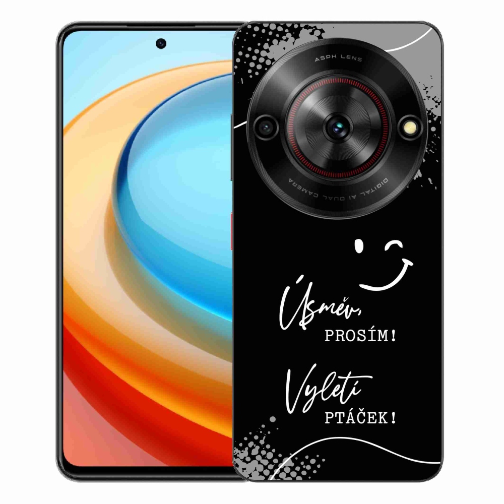 Gelový kryt mmCase na ZTE Blade A75 - vtipný text 4 černé pozadí
