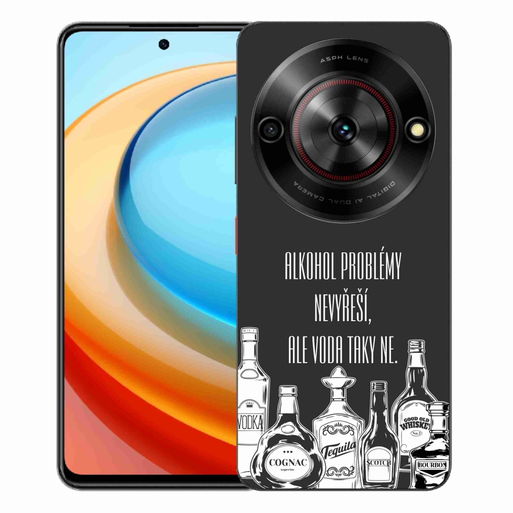 Gelový kryt mmCase na ZTE Blade A75 - vtipný text černé pozadí