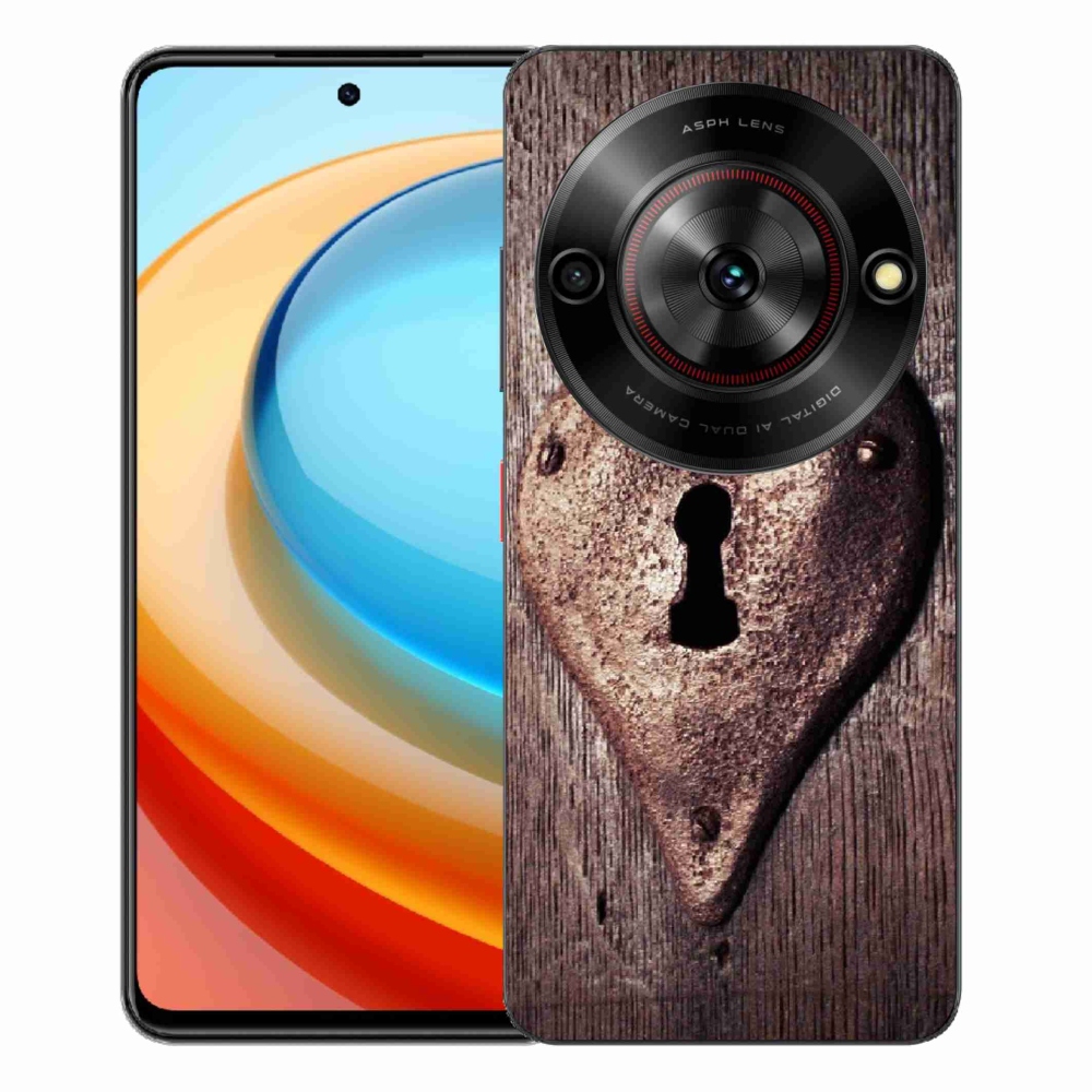 Gelový kryt mmCase na ZTE Blade A75 - zámek ve tvaru srdce