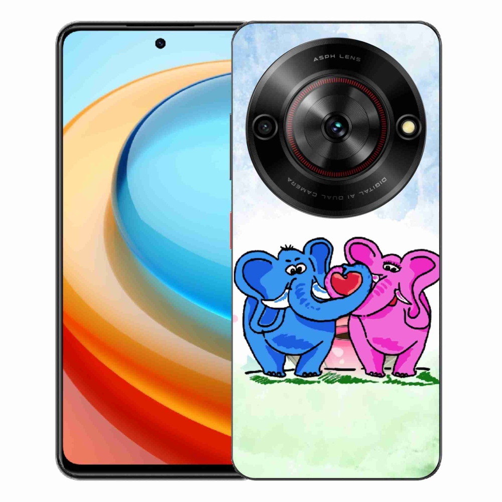 Gelový kryt mmCase na ZTE Blade A75 - zamilovaní sloni