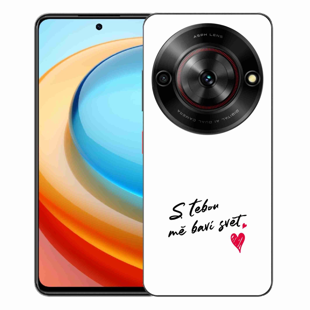 Gelový kryt mmCase na ZTE Blade A75 - zamilovaný text 1 bílé pozadí