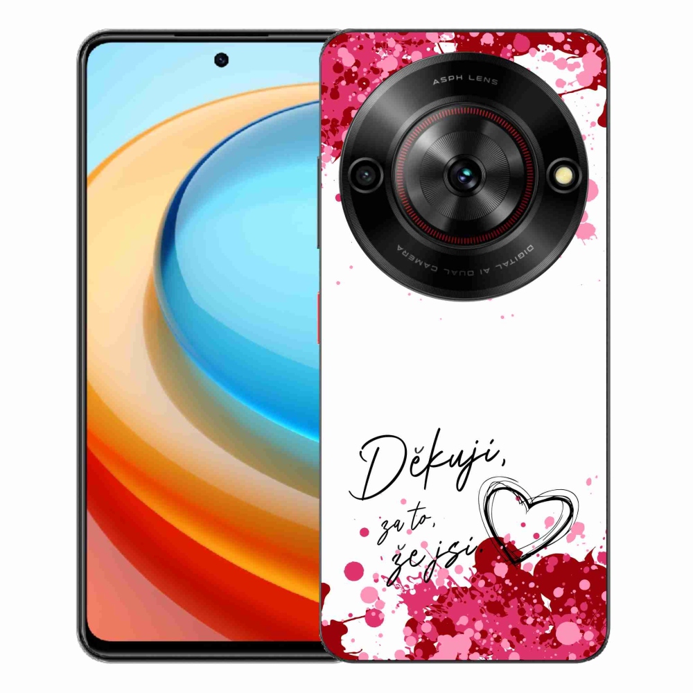 Gelový kryt mmCase na ZTE Blade A75 - zamilovaný text 2 bílé pozadí